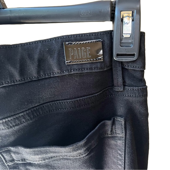Paige Jolie Slim Straight Cargo Jeans in Black Shadow Size 27 - Picture 7 of 8